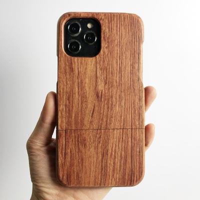 China Anti-fall Customized 2 in 1 Real Nature Bamboo Wooden Phone Case For iPhone 13 Pro Max for sale