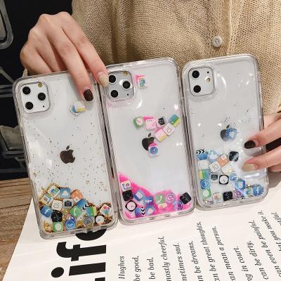 China Creative Popular Application Design TPU+PC Shockproof Quicksand Phone Liquid Shape For iPhone 13 13 pro 12 pro Max Max for sale