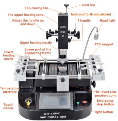 China Economic rework station Scotle HR460 hot air BGA rework machine repair iPhone motherboard soldering chips for sale