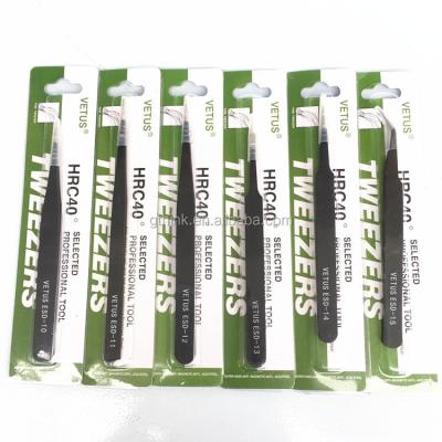 China Antiststic 1.5MM VETUS Anti ESD Swiss Static Tweezer Set for sale