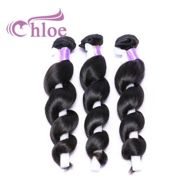 China Full Thick Weft To End Chloe Cheap Style Natural Color Brazilian Loose Wave Hair 3 Bundles In Ender Hair Split for sale