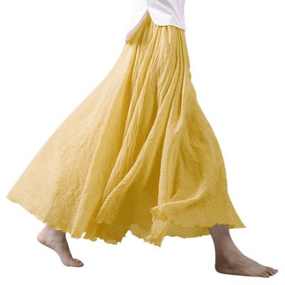 China Fashion Anti-Static Cotton Canvas Solid Color A Line Style Floor Length Edge Women MiXi Large Wiping Skirt for sale