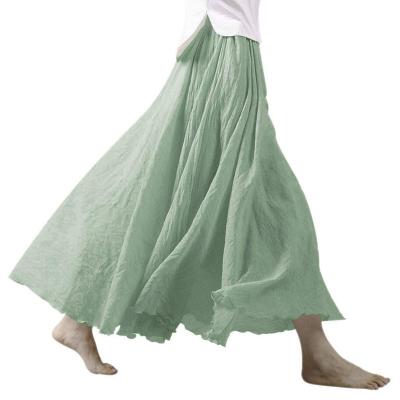 China Women's MiXi Edge Floor Length White Bohemian Canvas Anti-Static Elegant Cotton Breathable Wiping Skirt Large for sale