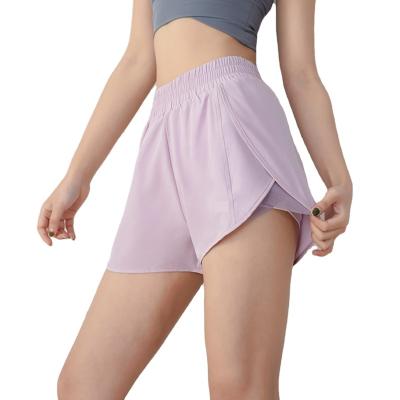 China Custom Pure Color Gym Quick Dry Fitness Breathable Running Sporty Empty Clothing Wear Women's Yoga Shorts for sale