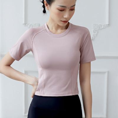 China Breathable RPET Repreve Women's Custom Recycled Crop Tops For Women Sports T Shirt Yoga Tops Yoga Crop Top T-Shirt for sale