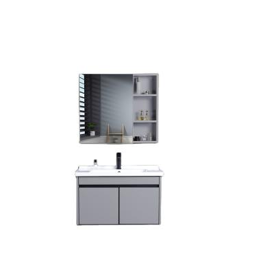 China Modern Stainless Steel XICI Ceramic Bathroom Cabinet Basin Mirrored Wall Mounted for sale