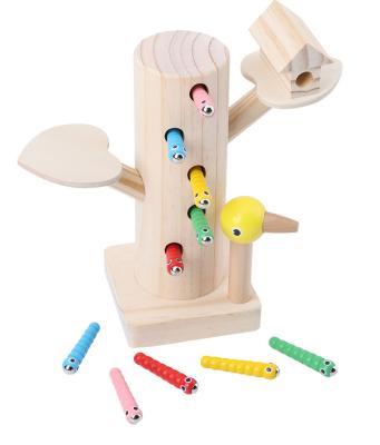 China 3 Years+ Hot Selling Wooden Magnetic Bird Game Toys Catching Educational Toys For Children for sale