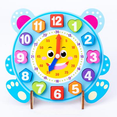 China 2 Years+ Wooden Clock Shape Matching Numberblocks Montessori Teaching Clock Educational Study Toys Wooden Toys For Children for sale