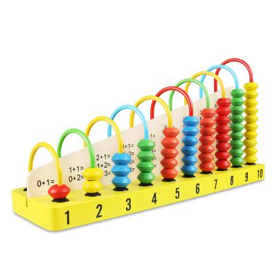 China New Hot Selling Educational Wooden Toys Preschool Educational Toys Wooden Frame Wooden Toys Vertical Stretching Learning Calculation Toys fram for sale