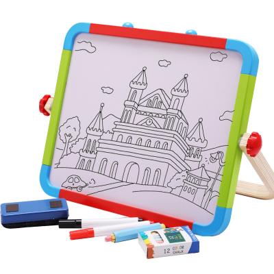 China Children's Wooden Color Magnetic Drawing Board Game China Toy Portable And Adjustable Painting Both Sides for sale