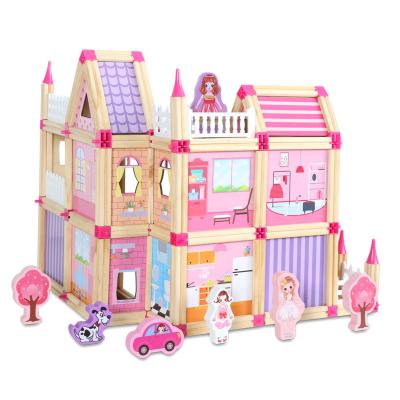 China DIY TOY New Girls Princess Villa Wooden Doll Room DIY Castle Birthday Gifts Educational Toys for sale