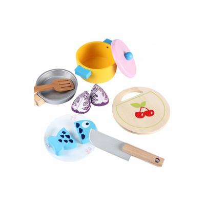 China 2 Years + Kids Wooden Kitchen Set Toys Accesorios Pretend Cooking Game for sale