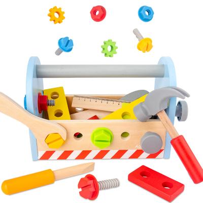 China Toy New Wooden Maintenance Toolbox Set Funny Toy Simulation Disassembly Role Play Educational Game For Children for sale