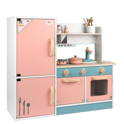 China DIY Refrigerator Kitchen Family Simulation Japanese Kitchenware Funny Toy 2021 New Design Cooking Experience Wooden Children's Toys for sale