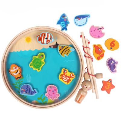 China 2 Years+ 2020 New Design Magnetic Wood Fishing Game Fishing Toys Educational Toys For Children for sale