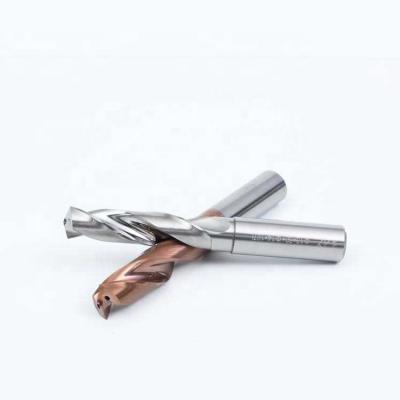 China Inner Metal Drilling High Speed ​​2 Flute Solid Carbide Coolant Twist Drill Bits For Metal Use for sale