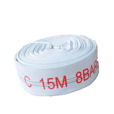 China Water carrying 2 inch expandable TPU lined canvas singlr jacket fire hose for fire fighting hose for sale