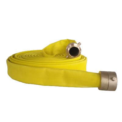 China Delivery 1.5 Inch Yellow Single Jacket Water Dyed PVC Lining Antioxidant Fire Hose for sale