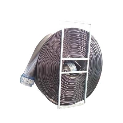 China Delivery TPU 250psi 10 and 12 inch water oil gas and shale flexible fraking layflat hose with fitting and flange for sale