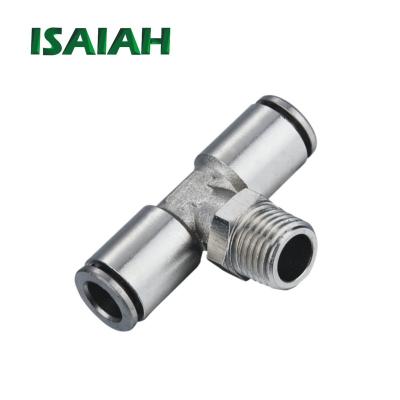 China Advertising Company Air Fitting Made in China Flattening Nickel Plated Pneumatic Brass Pipe Fitting for sale