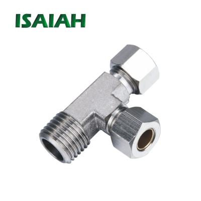 China Advertising Company Factory Wholesale Price Tee Brass Branch Copper Pneumatic Compression Fitting for sale