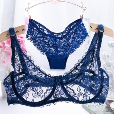 China Beautiful Breathable Lace Shantou Girl Bra and Panty Sexy Set for sale