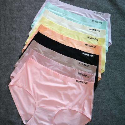 China Cheap wholesale nylon/cotton munafie ice silk women underwear seamless panties for sale