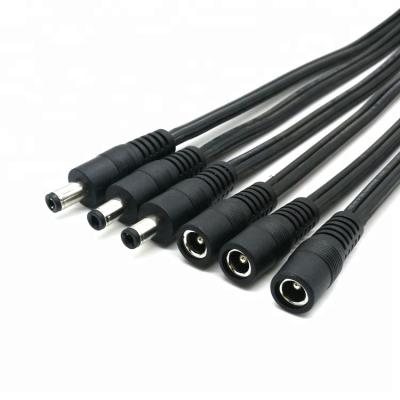 China CCTV Camera 12V DC Power Cable 5.5x2.1MM DC Cable Male Female 5.5MM x 2.1MM Barrel Plug in DC Cable for CCTV Camera for sale