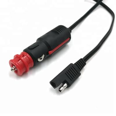 China No 1M European Cigarette Lighter Extension Wire LED Cigarette Lighter Plug To SAE for sale