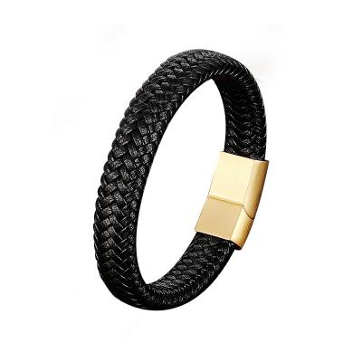 China Fashion CLASSIC Wholesale Jewelry Stainless Steel Magnetic Genuine Leather Bracelet for sale