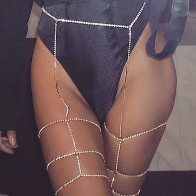 China FASHIONABLE Luxury Sexy Crystal Thigh Garters Leg Chain Rhinestone Thigh Chain Body Jewelry Nightclub Party Jewelry for sale