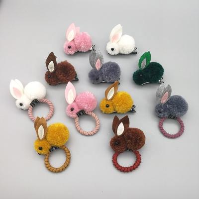 China Wholesale Handmade Hair Pin High Quality Hair Accessory Cotton Plush Hair Clips Rabbit Daily Life DIY Lovely For Women for sale