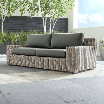 China High Quality Outdoor Garden Wicker Furniture Set Corner Rattan Sofa With Cushion For Resort for sale