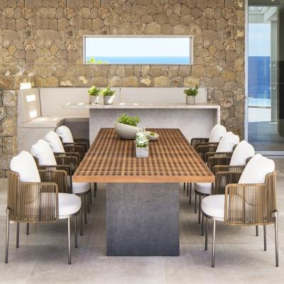 China Modern Design Restaurant Dining Set Extendable Patio Garden Dining For Outdoor Dining for sale