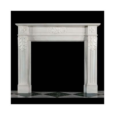 China EUROPEAN Modern Mantel Fireplace Indoor Decoration Cultured Carved Marble Fireplace for sale