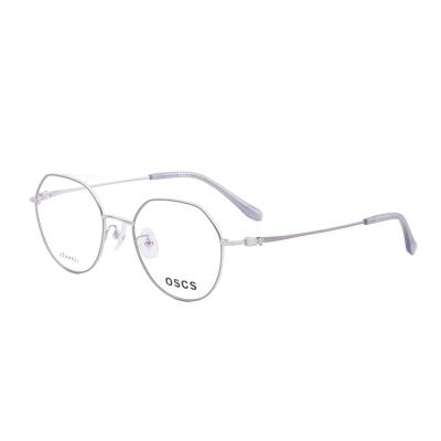 China High Quality Customized Rectangle Prescription Elegant Ladies Frames Of Titanium Metal Eye Glass Frame for sale