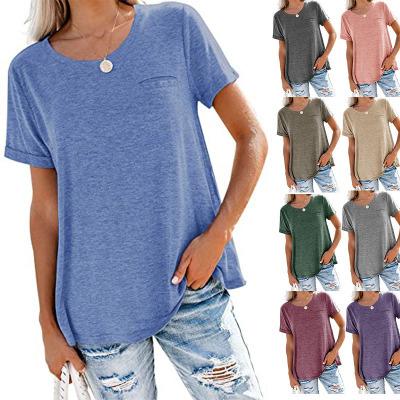 China Fashion women's casual tops clothing crew neck T-shirt blouses women's anti-pilling crop fashion long sleeve women's blouse wholesale cotton for sale