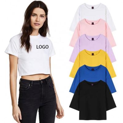 China Wholesale Custom Women's T-shirt Anti-wrinkle Women's Crop Tops Custom Logo Print Shirt Crop Top for sale