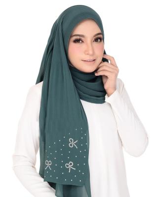 China Fashion wholesale best selling hijab shawl chiffon bubble decoration malaysia arab hijab for sale