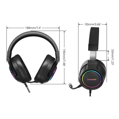 China On-ear Tronsmart Trends Original Gaming Earphone Shimmer 7.1 Games Virtual Headset With RGB Lighting USB Port for sale