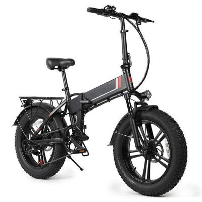 China Aluminum Alloy Electric Bicycle 48V750W 20 Inch Tire Fat Seven-speed Foldable Snow Bike for sale