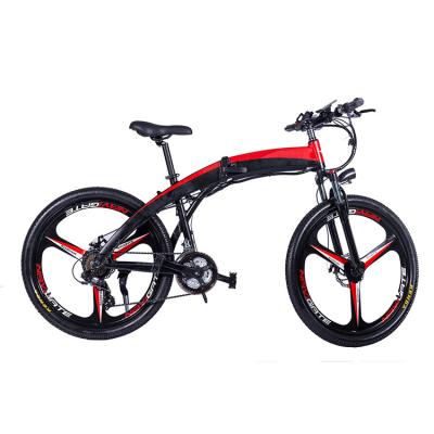 China Aluminum Alloy Ebike 26 Inch Hidden Battery Folding Electric Bike Black OEM 250w Cheap Brushless Motor Mountain Electric Bicycle for sale