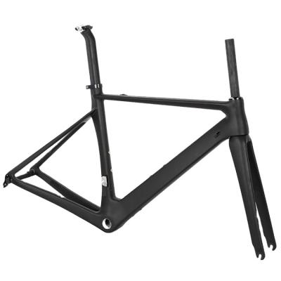 China Road Bikes 700C Disc Brake Road Bicycle Frame Carbon Fiber Front Fork Tube Carbon Fiber Frame T800 for sale