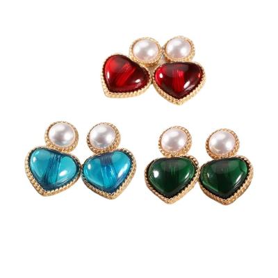 China SISSLIA earring new quality design created pearl heart accessories alloy earrings women for sale