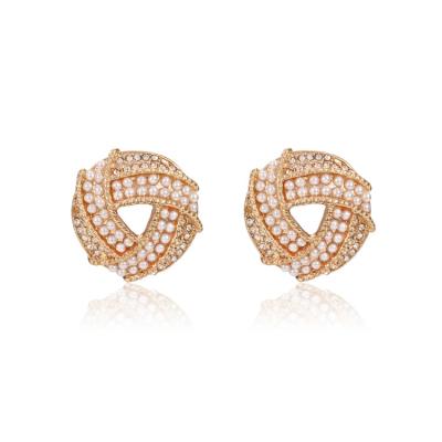 China SISSLIA Top Quality Pearl Rhinestone Gold Earrings Women Fashion Friendly Korean Created Earring for sale