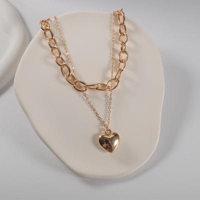 China SISSLIA Sound Maker Custom Heart-Shaped Double Chain Necklace for sale