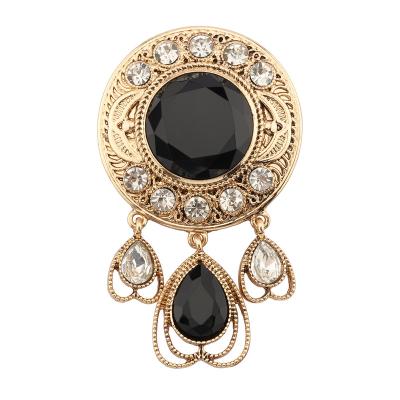 China SISSLIA ALLOY rhinestone charm fashion brooch wholesale high quality 2022 trend black brooch for sale