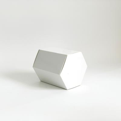 China White Hexagon Gift Box Biodegradable Blank Cardboard Paper Packaging Box for sale