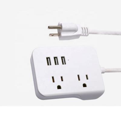 China US Plug Extension Socket 2 US Plug Outlet Power Strip With USB Ports US004 for sale