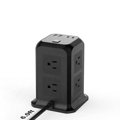 China Flame Retardant Type C PC New Arrival 2 Layer 2500W 8AC UK USA Extension Socket Port for sale